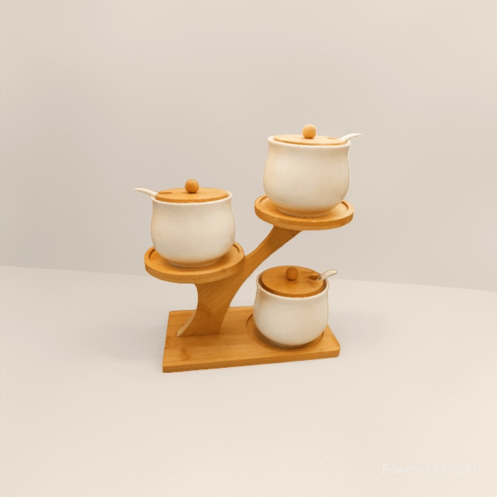 Ceramic seasoning creative seasoning box set, household kitchen chili salt jar, commercial table condiments monosodium glutamate chili oil Specification image