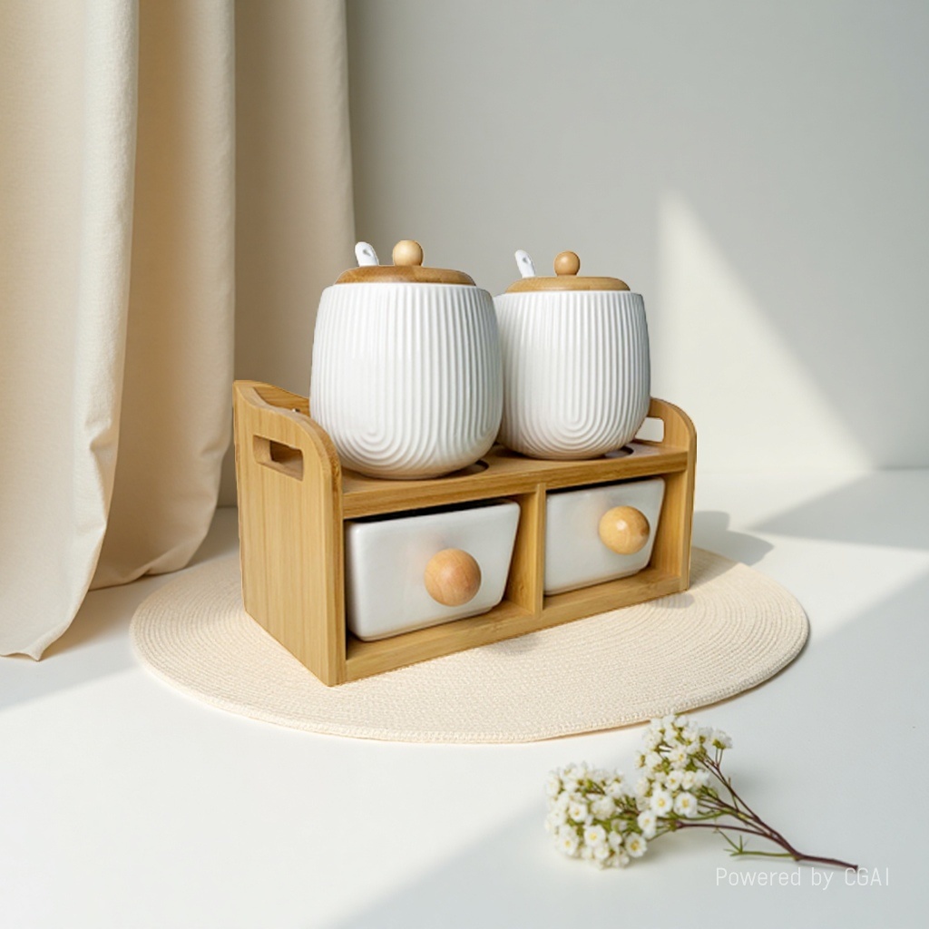 Cross-border seasoning jar set, combination, seasoning bottle, seasoning box, storage box, household salt, sugar, monosodium glutamate jar, kitchenware details Picture