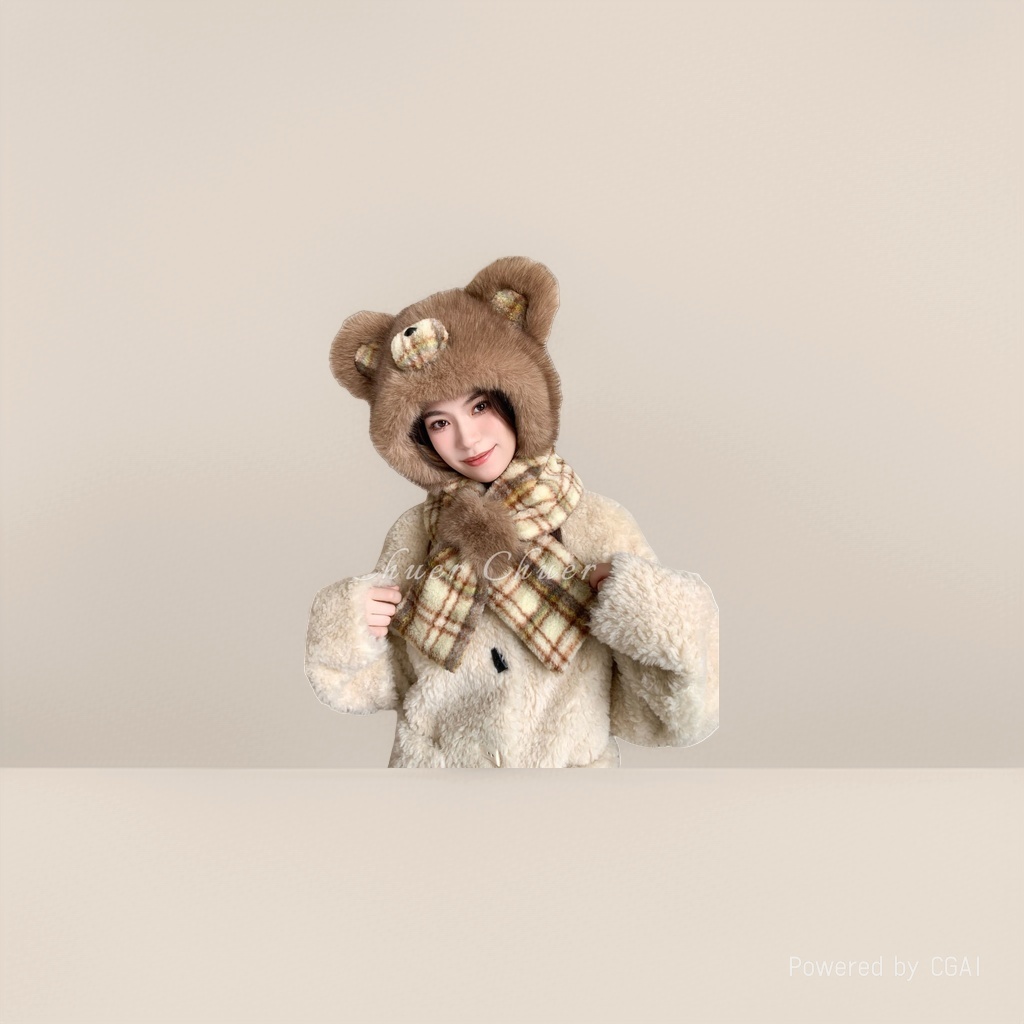 丝巾扣/熊头配件服装白底实物图