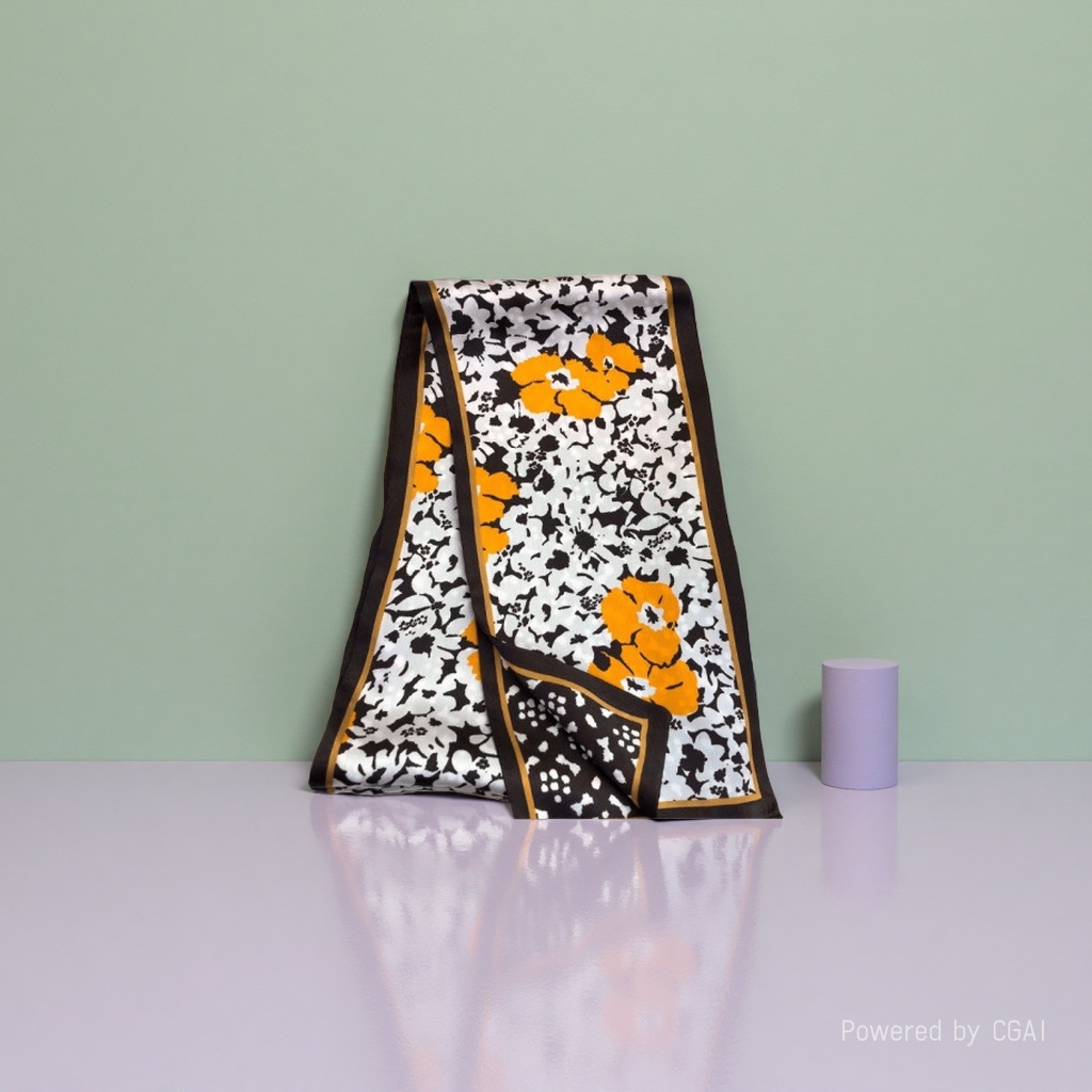Muslim women's long woolen printed scarf, ribbon shawl, silk scarf details Picture