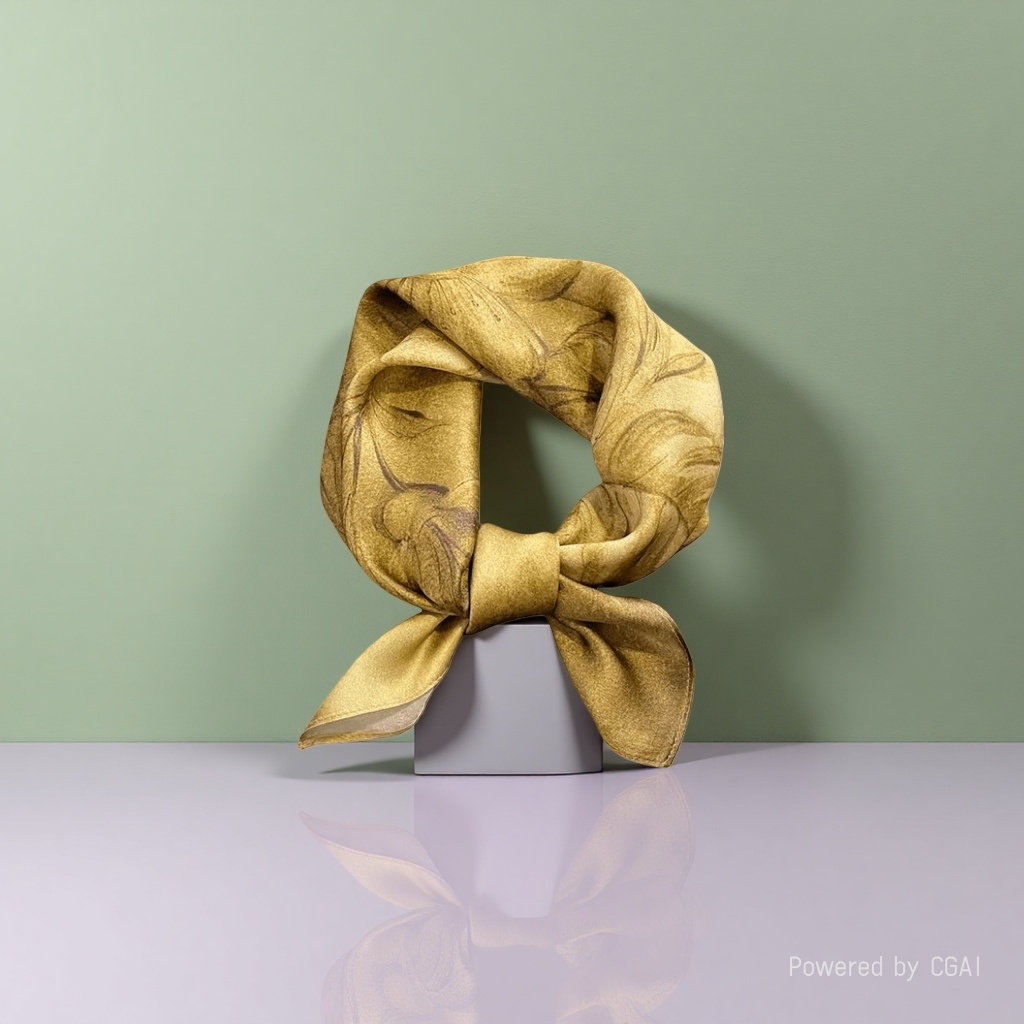 Silk scarf, ribbon scarf, square scarf, shawl, small silk scarf 100, natural, soft, breathable Specification image