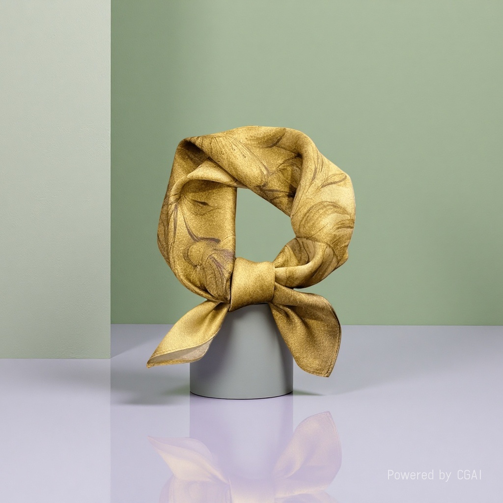 Silk scarf, ribbon scarf, square scarf, shawl, small silk scarf 100, natural, soft, breathable