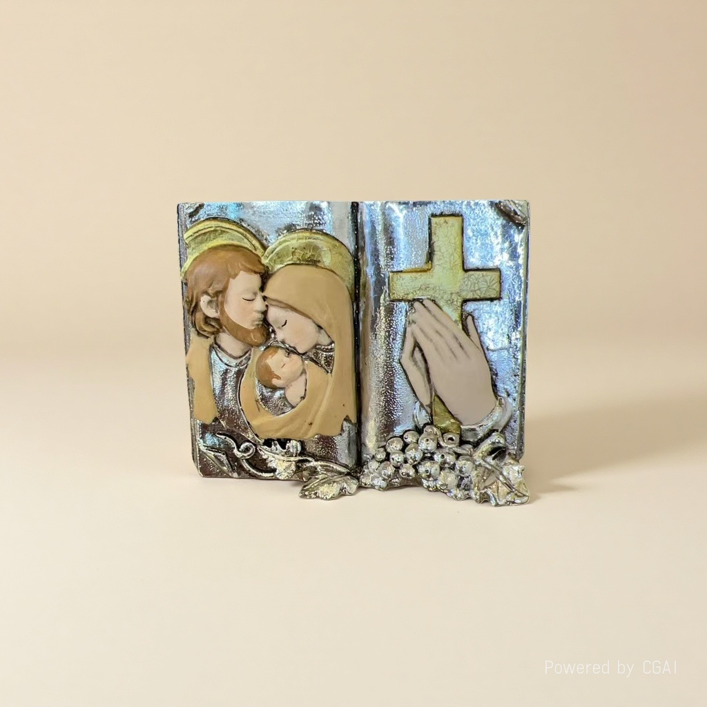 A scripture pendant of the Holy Family of the Virgin Mary Jesus