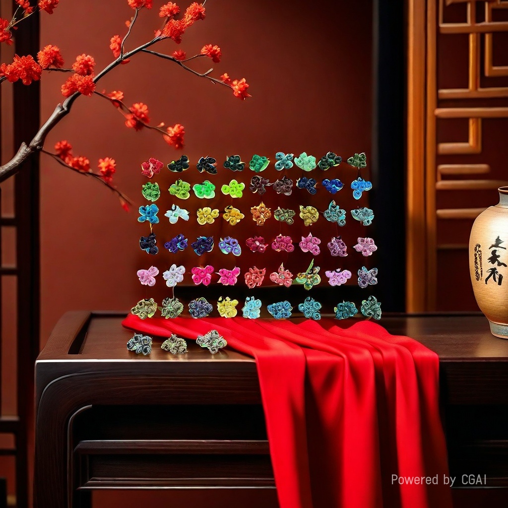 拉环线圈手工编织半成品菠萝结桃花结diy红绳手链扣头编绳小配件