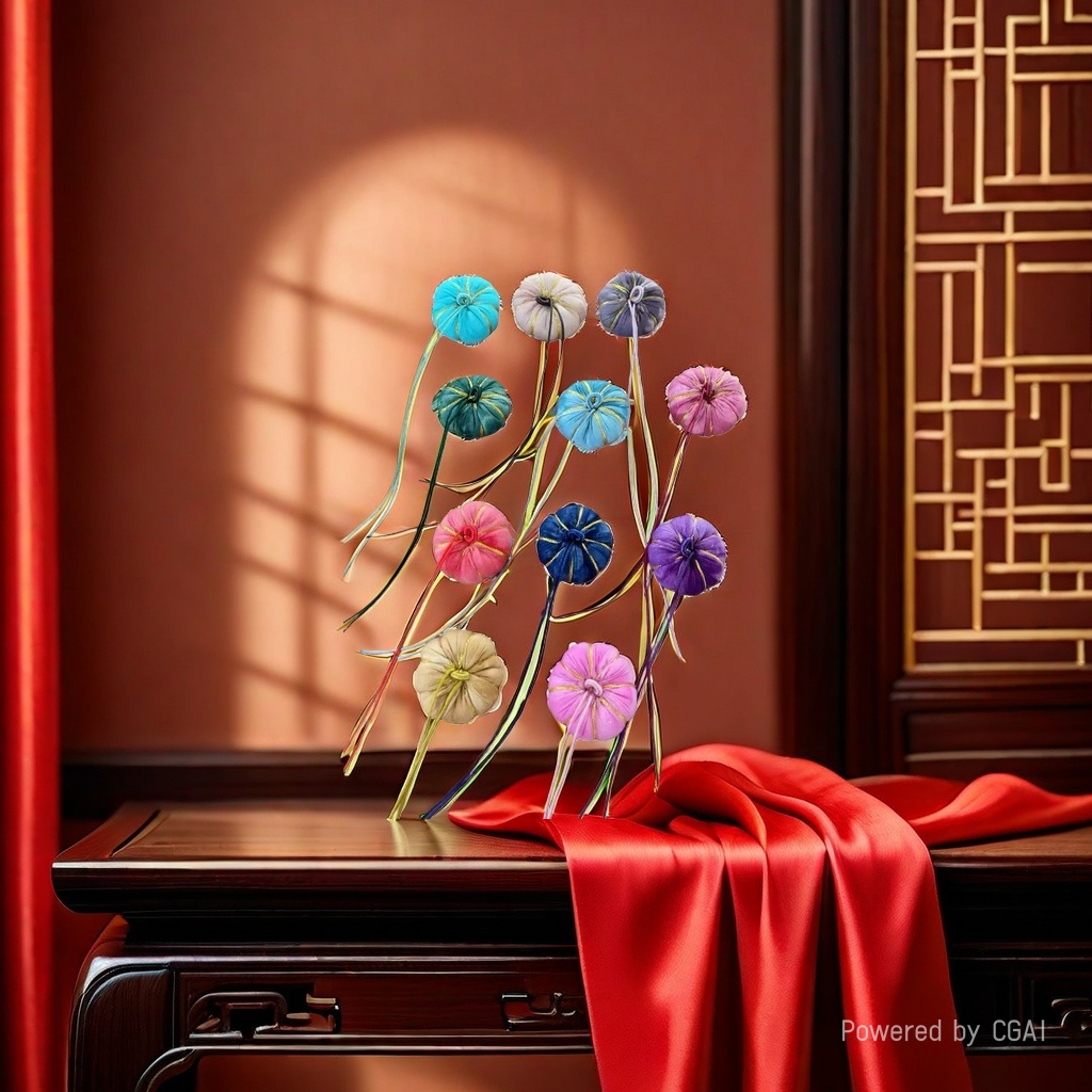 大孔菠萝结线圈线结 diy配件手工材料菠萝扣七彩菠萝结线圈
