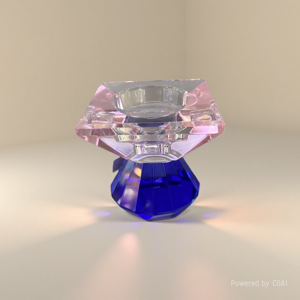 Factory direct sales of exquisite and simple glass crystal candle holders, home desktop decorations, and festive atmosphere props details Picture