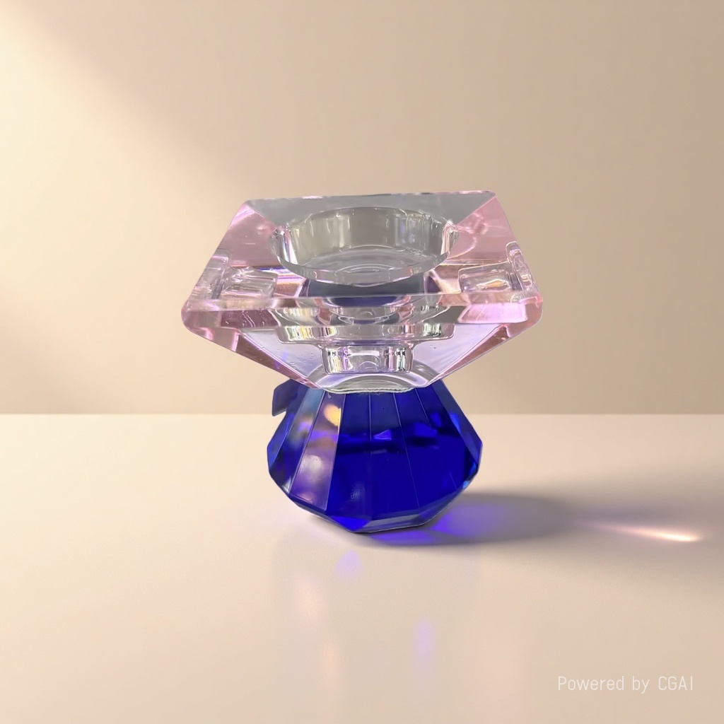 Factory direct sales of exquisite and simple glass crystal candle holders, home desktop decorations, and festive atmosphere props Specification image