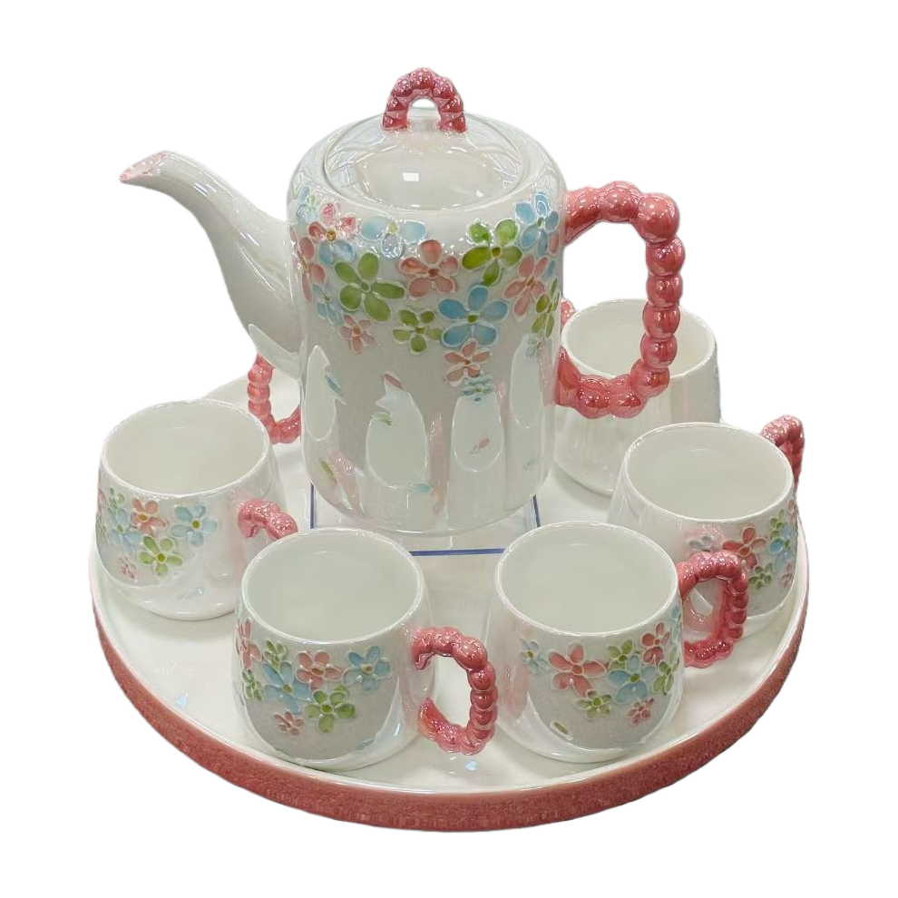 European-style light luxury high-temperature resistant ceramic water set, cup set, tea set, wedding gift for the newlyweds, high-end Item Picture