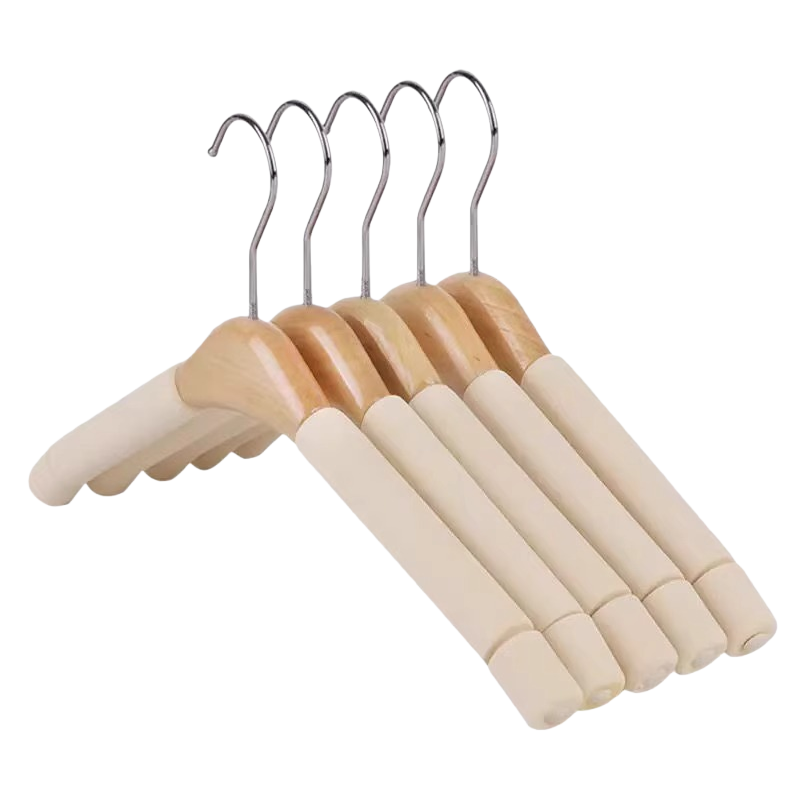 Solid wood sponge clothes hanger, anti-slip and traceless, household clothes hanger, clothes rack, clothing store storage clothes hanger, anti-shoulder corner clothes drying rack Item Picture