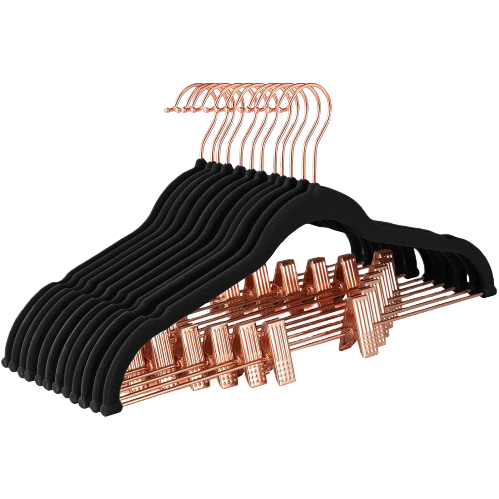 Adult flocking clothes drying rack with clips, telescopic and anti-slip pants rack, wholesale of traceless flocking clothes for clothing stores Item Picture