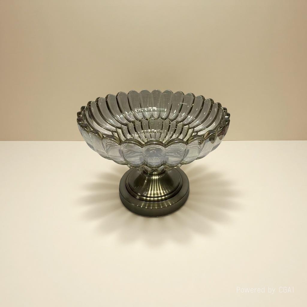 透明玻璃花形果盘