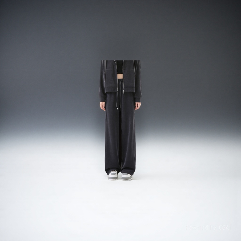 Huamian black loose sportswear sweatpants 180g anti-slip, breathable and slimming version Specification image