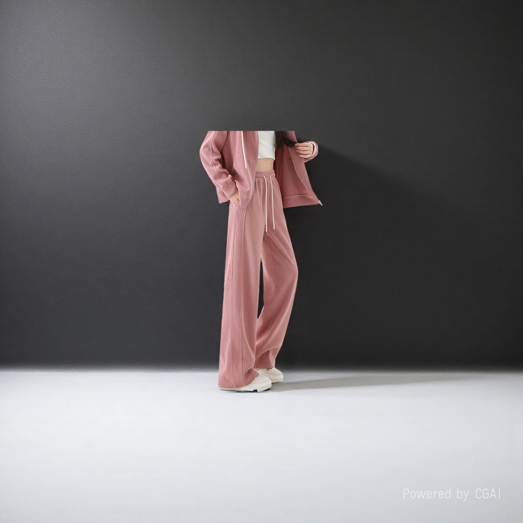 Cotton pink casual sportswear set + pants, sportswear, sports suit, motorcycle, two-piece raincoat Application Scenario