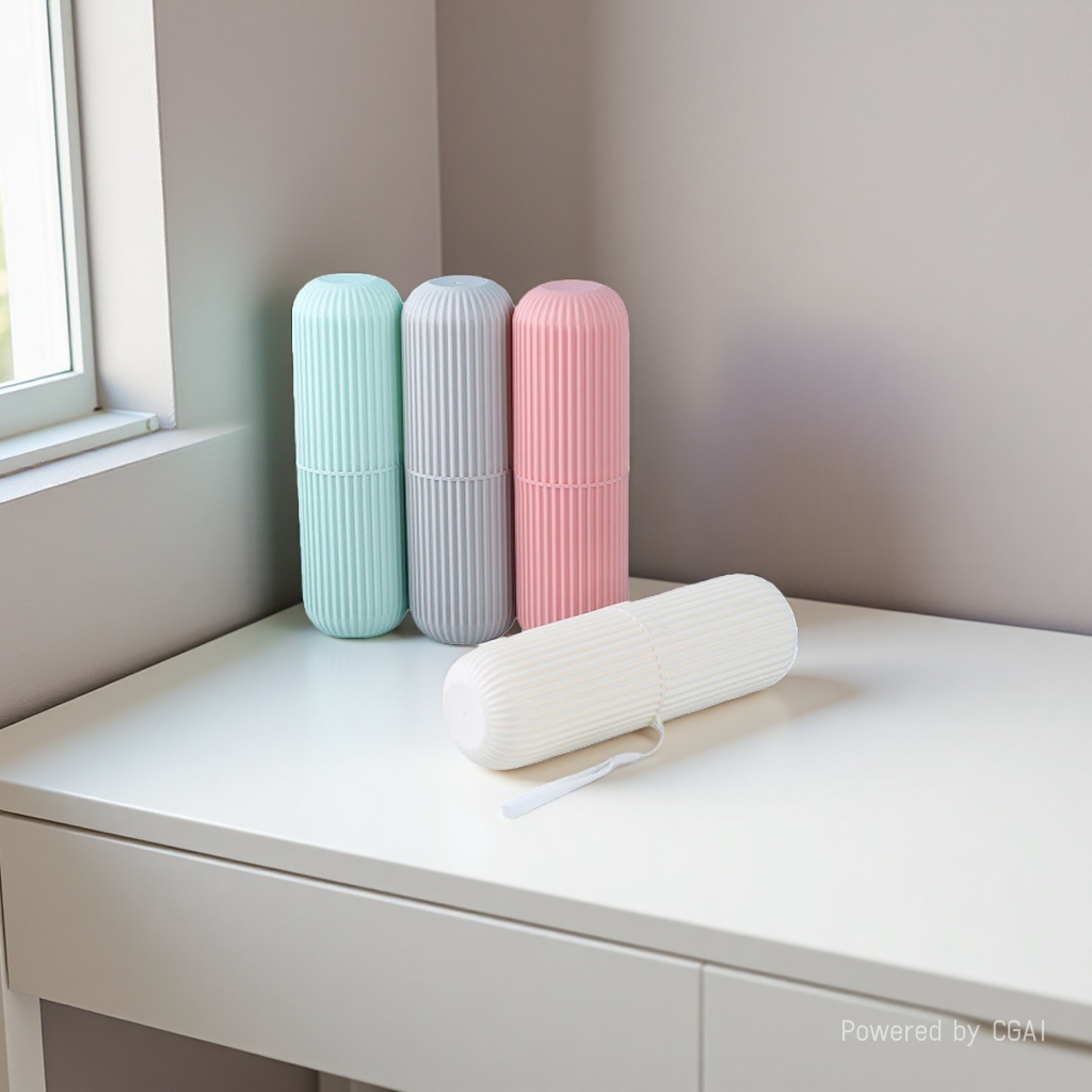 Portable travel toothbrush and toiletry cup set, creative mouthwash toothbrush box, toothbrushes with lid bucket details Picture