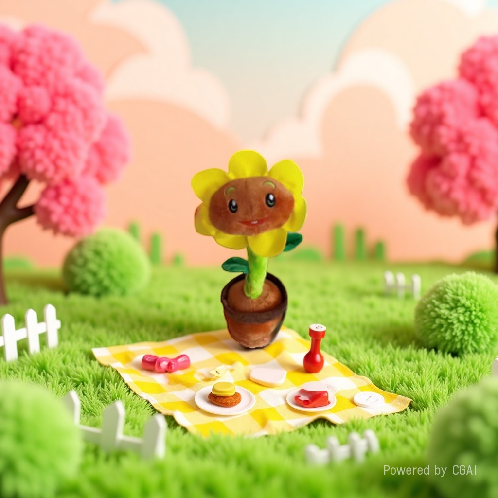 Rotating rod series sunflower cactus figurines, concert twist body, festival gifts, etc Application Scenario