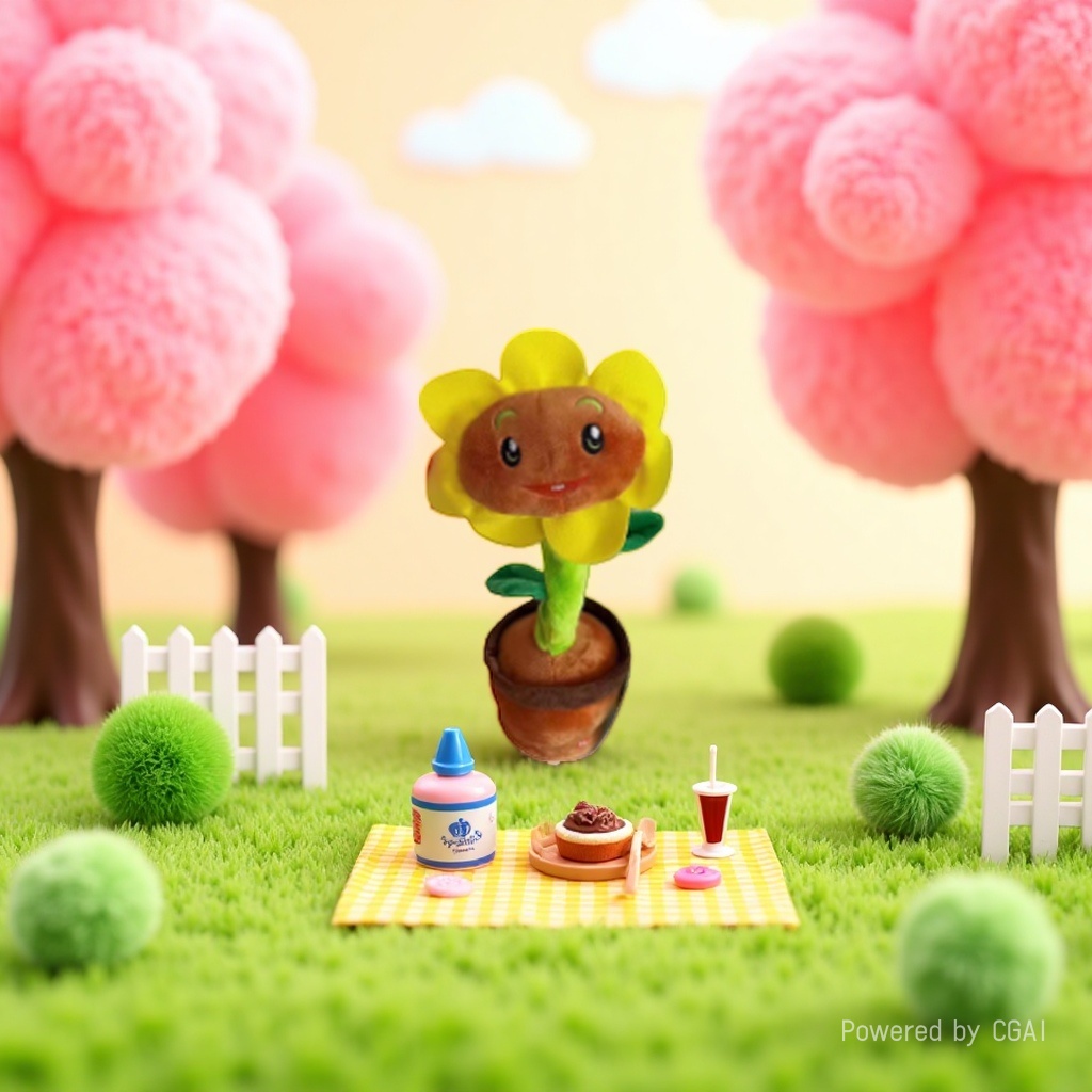 Rotating rod series sunflower cactus figurines, concert twist body, festival gifts, etc