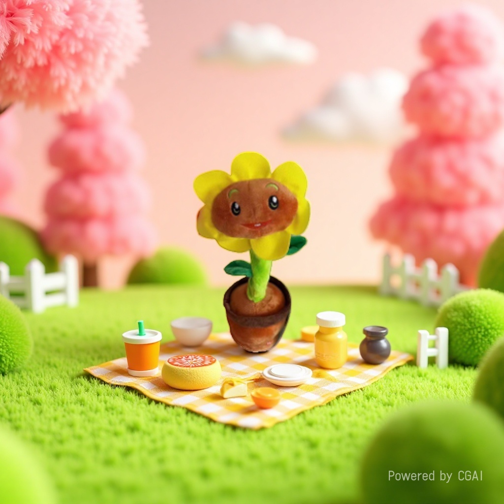 Rotating rod series sunflower cactus figurines, concert twist body, festival gifts, etc Specification image