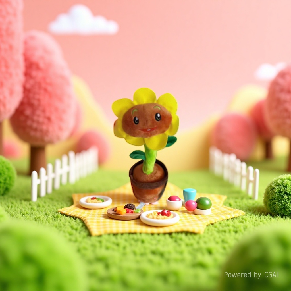Rotating rod series sunflower cactus figurines, concert twist body, festival gifts, etc details Picture