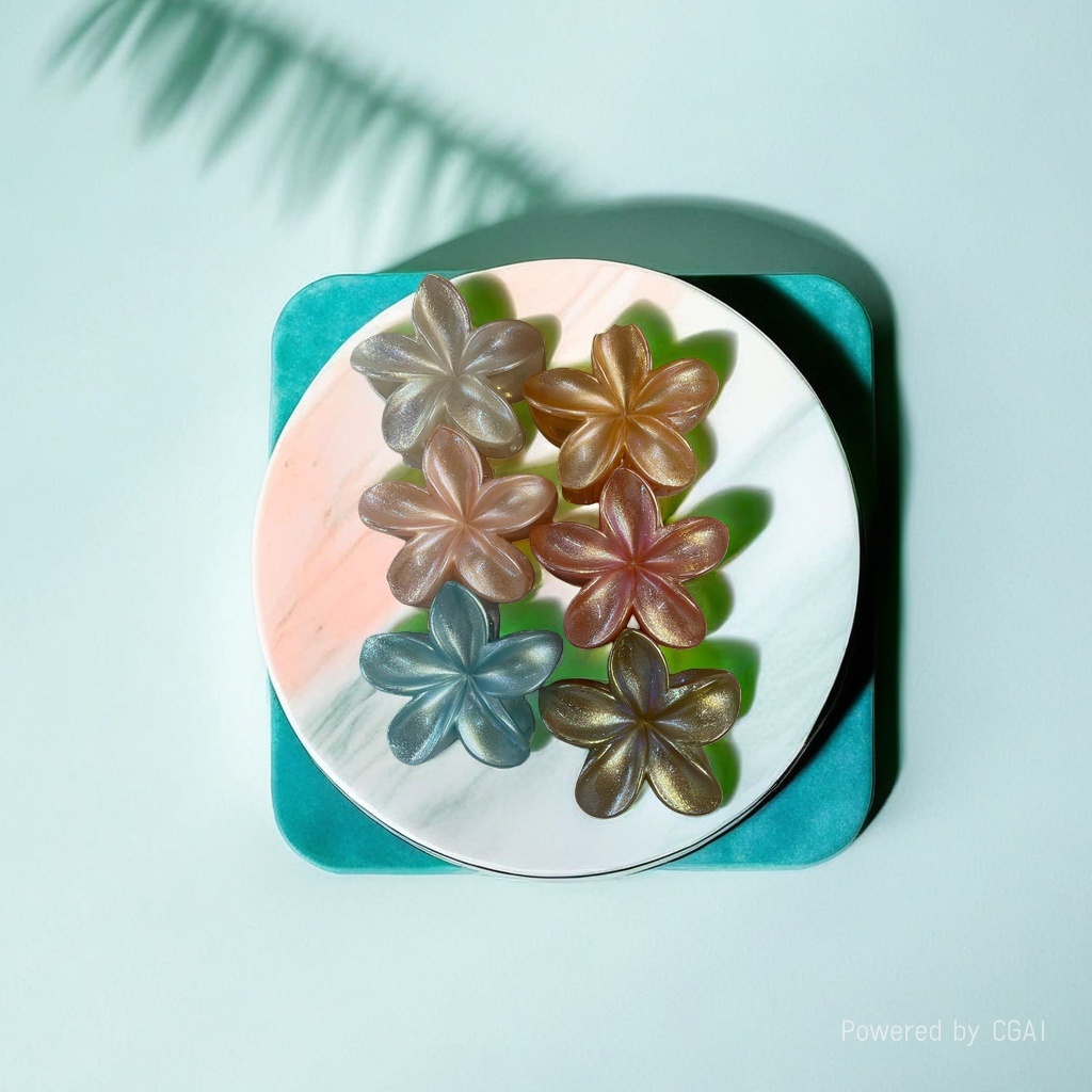 Soap flower flower-shaped, colored soap without a base, soap flower head details Picture
