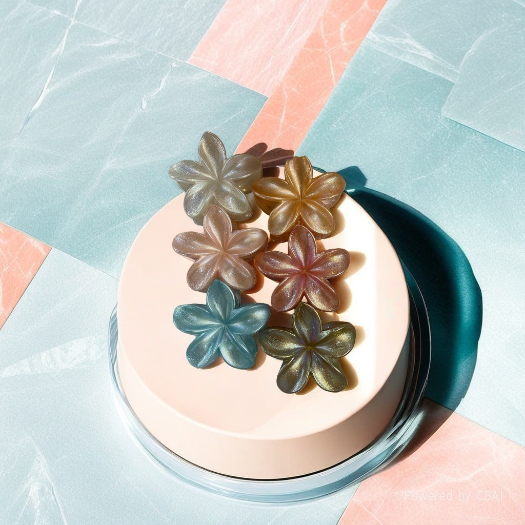 Soap flower flower-shaped, colored soap without a base, soap flower head