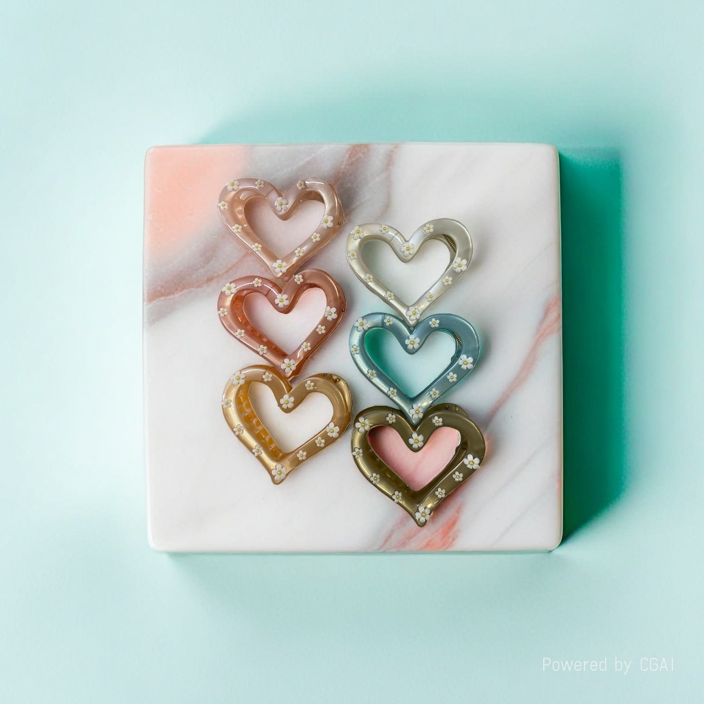 Heart-shaped shark clip, hairpin, hair accessory, fashionable and versatile women's beauty accessories