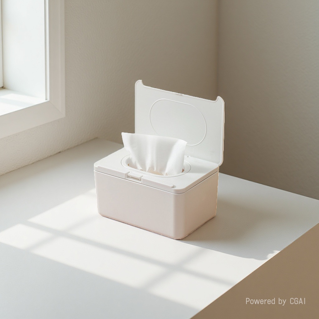 Desktop tissue box, wet wipe storage box, napkin box, sealed wet wipe box, tissue holder, living room household tissue box Application Scenario