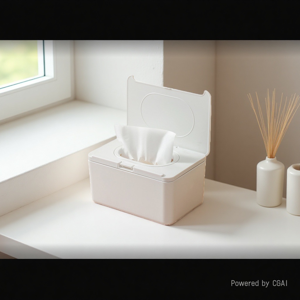 Desktop tissue box, wet wipe storage box, napkin box, sealed wet wipe box, tissue holder, living room household tissue box details Picture