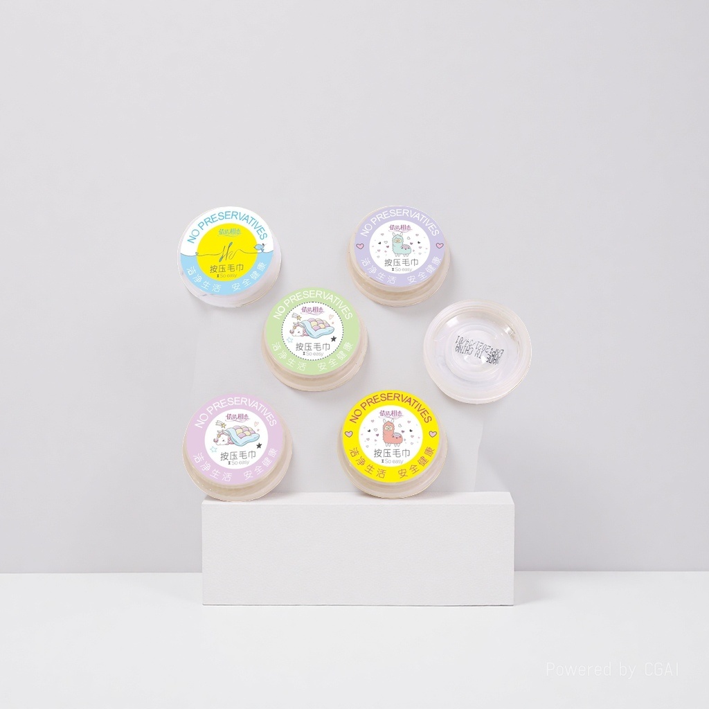 Cartoon press-type compressed towel, disposable press-type face towel with jasmine fragrance details Picture