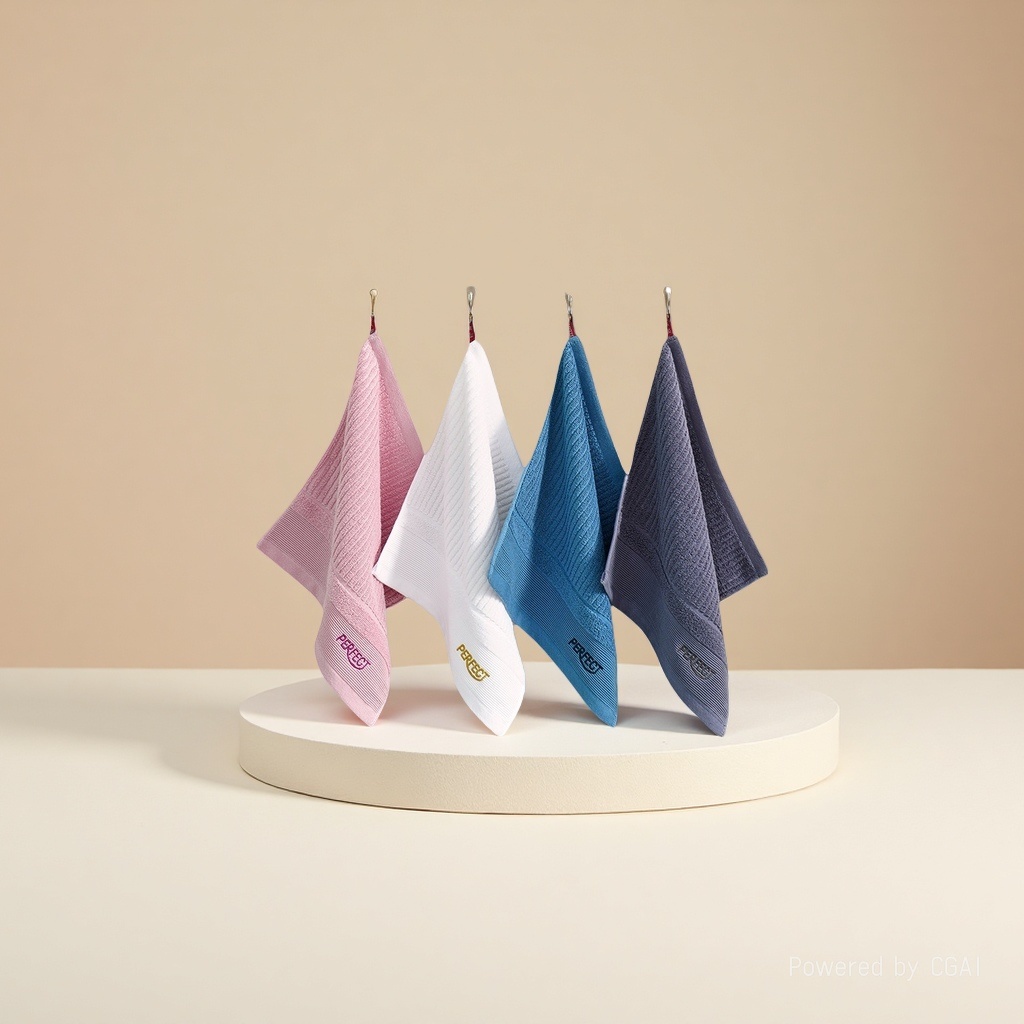 Pure cotton square towels for face washing, household hand towels, all-cotton absorbent, not easy to hang down, hanging square towels Item Picture