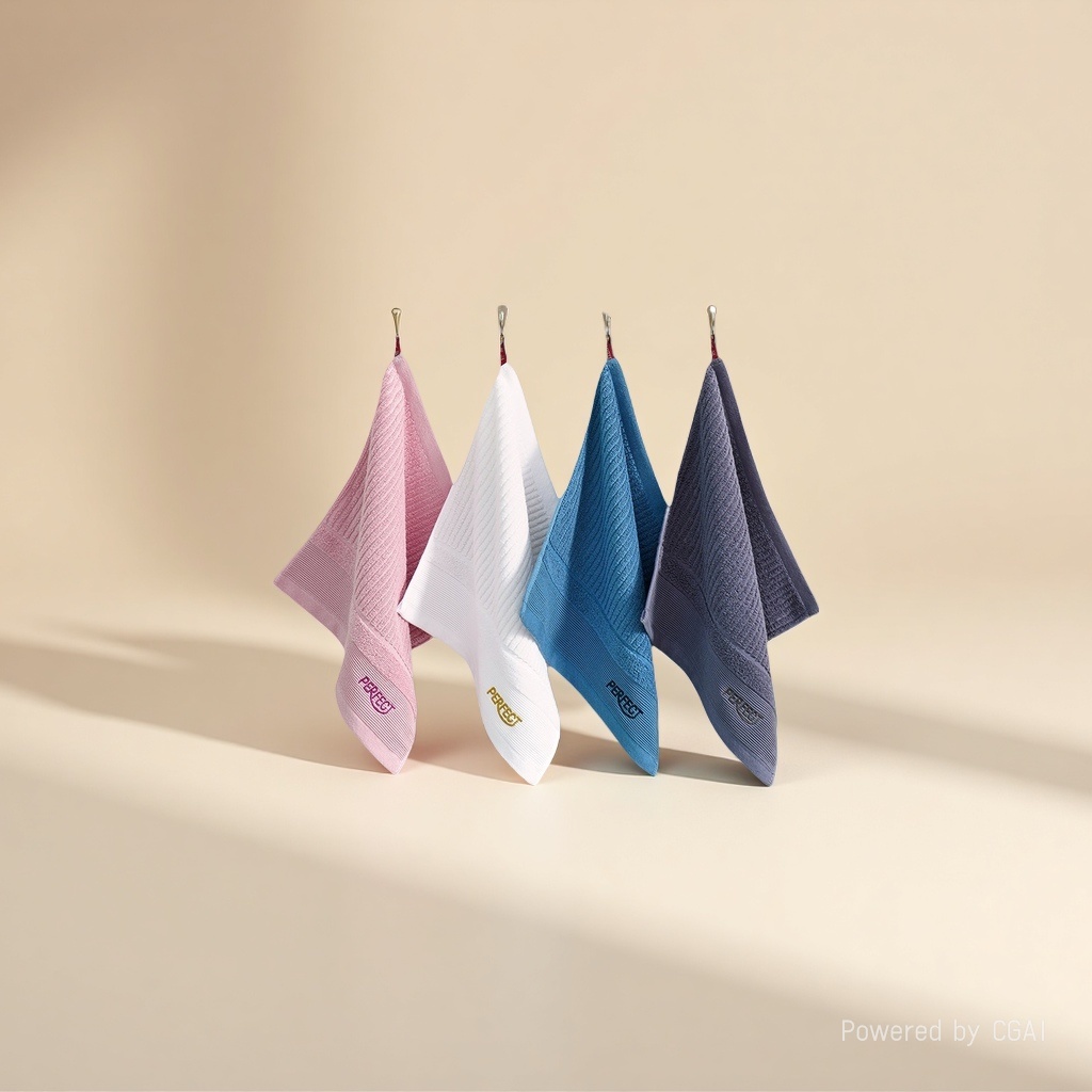 Pure cotton square towels for face washing, household hand towels, all-cotton absorbent, not easy to hang down, hanging square towels details Picture