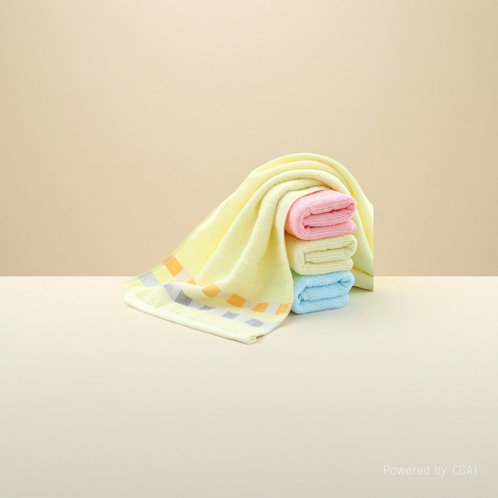 Wholesale of plain, intermittent checkered face towels as gifts for labor protection and return gifts details Picture