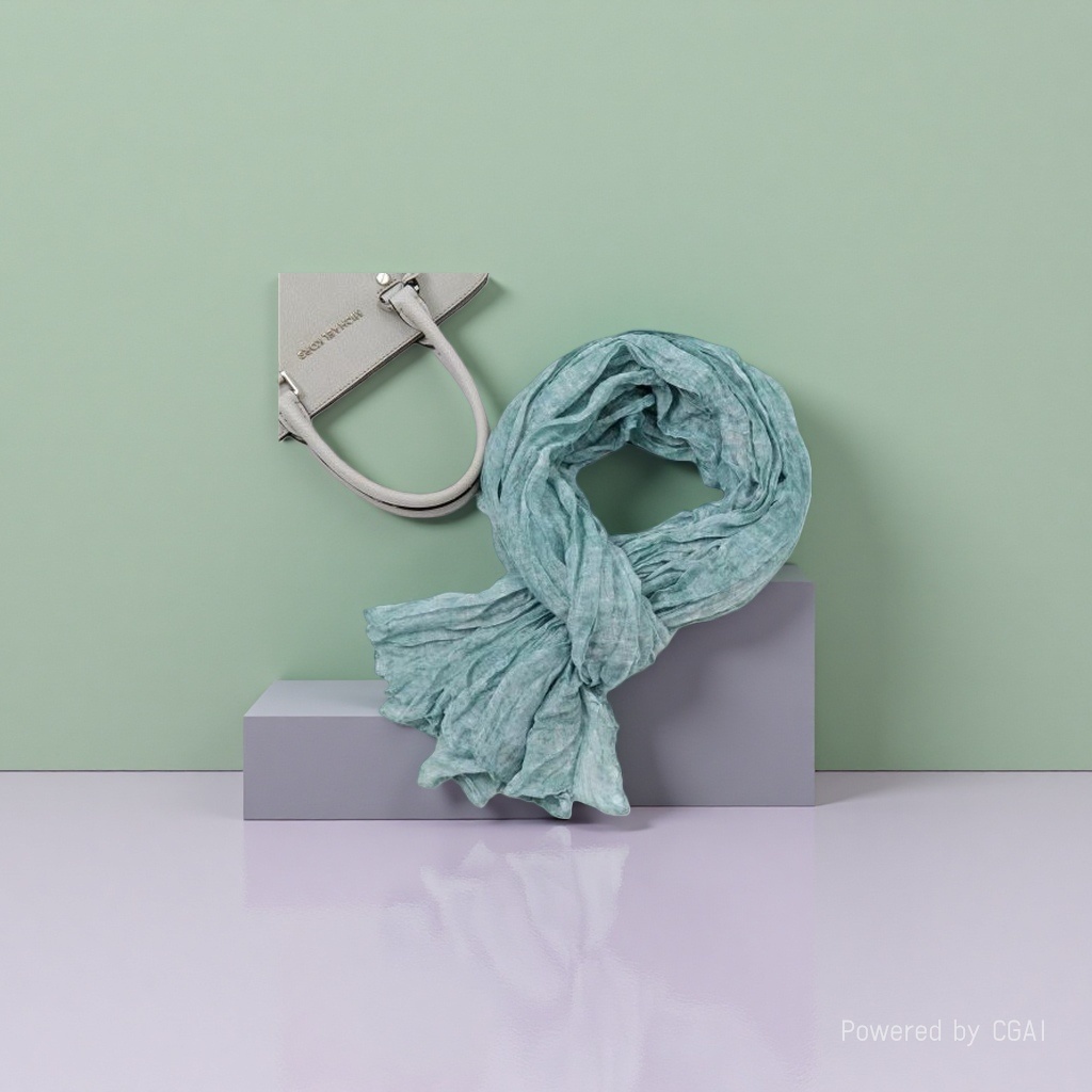 Light green woolen women's long scarf, silk scarf, square scarf, shawl and ribbon Application Scenario