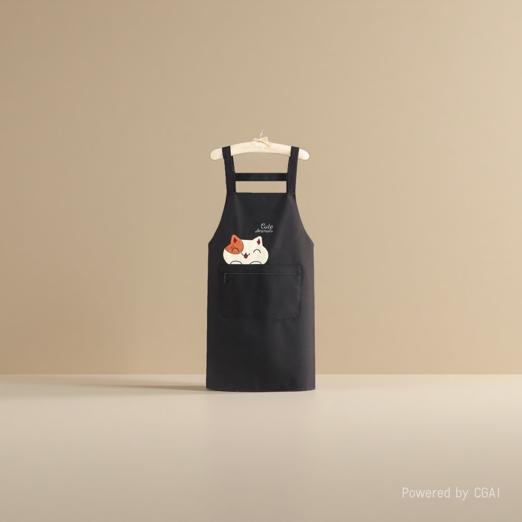 New custom-made apron for kitchen use, waterproof for cooking, cute oil-resistant, waist-hugging work clothes, fashionable for work, printed words Application Scenario