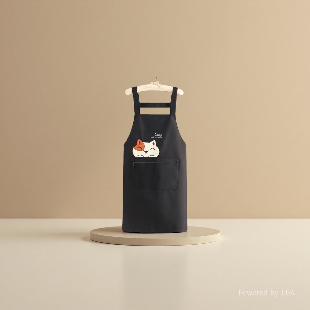 New custom-made apron for kitchen use, waterproof for cooking, cute oil-resistant, waist-hugging work clothes, fashionable for work, printed words