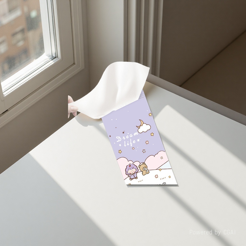Cute cartoon portable wet wipes box set, cleaning wet wipes, baby cross-border e-commerce wet wipes Application Scenario