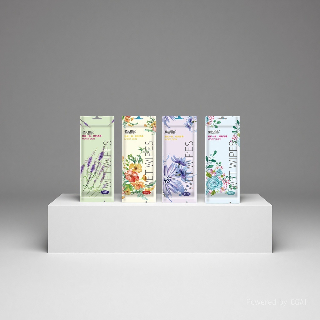 Single-piece packaged wet wipes for cosmetics Specification image