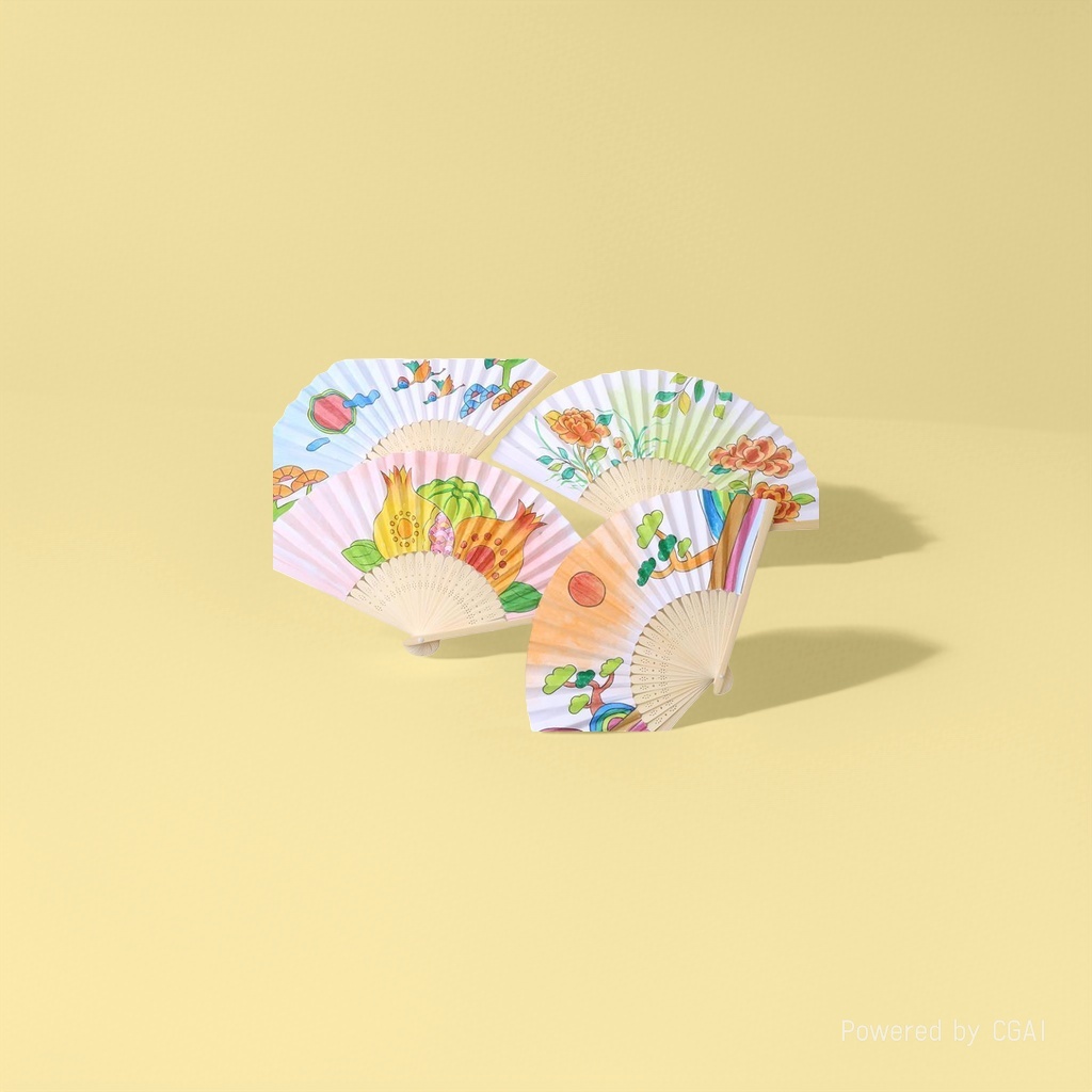 漆扇子/扇子/折扇/扇子女夏季中国风/扇子刺绣细节图
