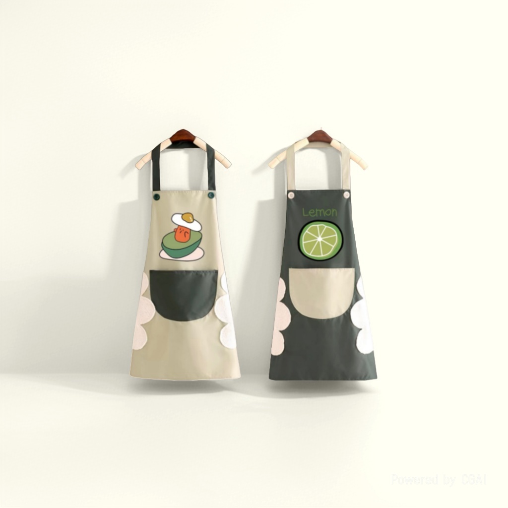 Cute Japanese-style waterproof apron, kitchen and household women's fashionable oil-resistant work clothes custom logo Specification image