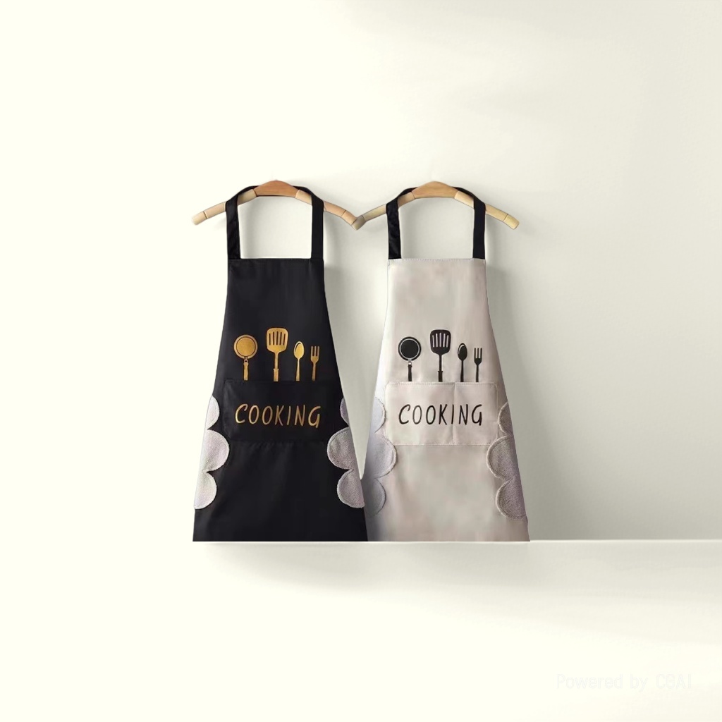 A popular, high-appearance-level waterproof and oil-resistant apron with a half-length waistband for kitchen and home use details Picture