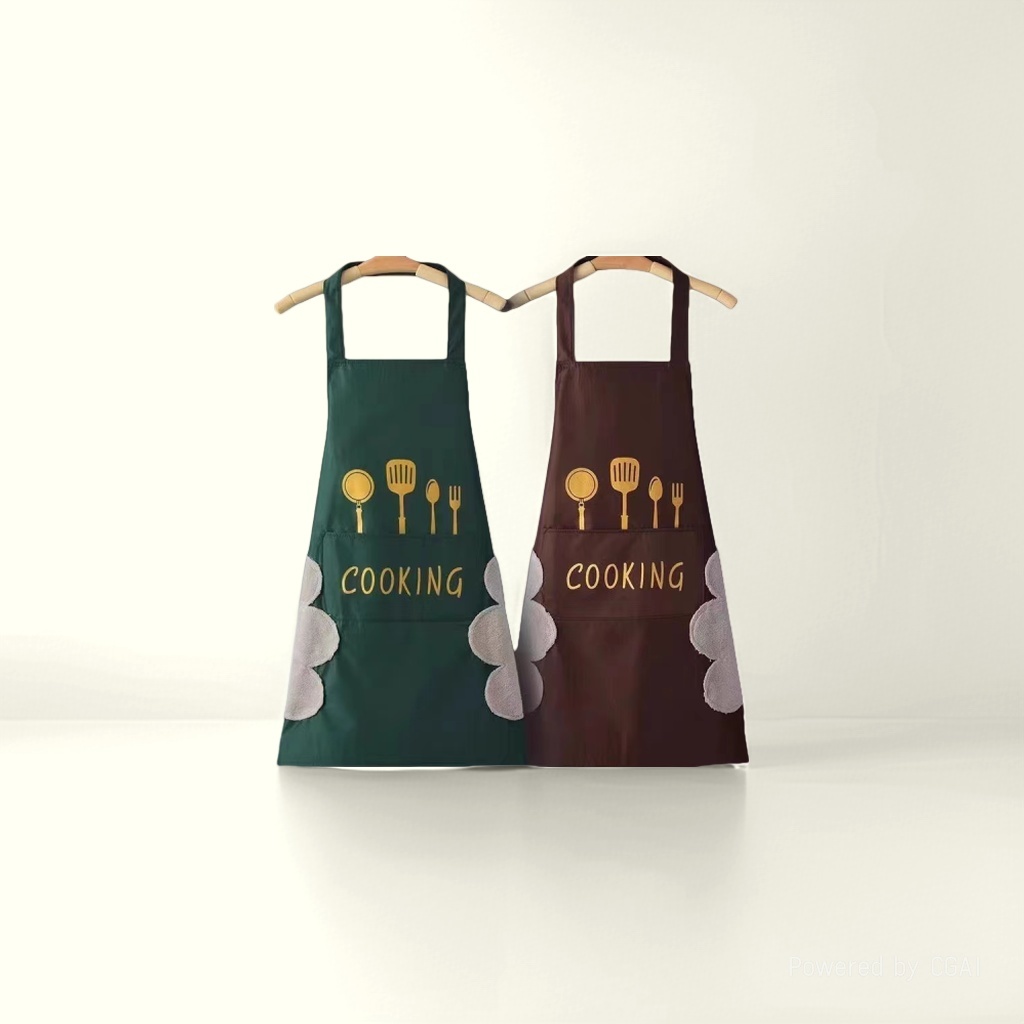 A popular, high-appearance-level waterproof and oil-resistant apron with a half-length waistband for kitchen and home use Specification image