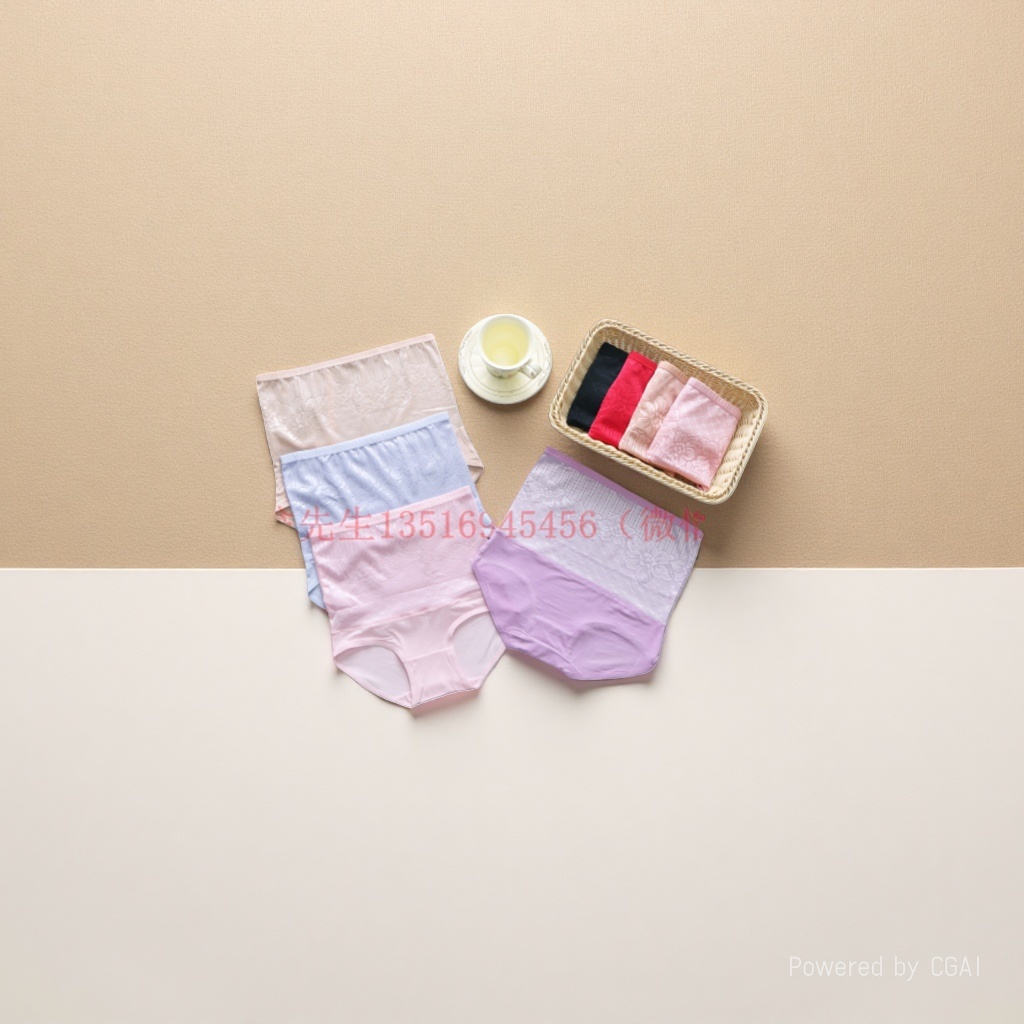High-waisted, belt-tightening, postpartum shaping lace, pure cotton crotch, body-shaping triangle pants for women in foreign trade Specification image