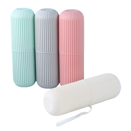 Portable travel toothbrush and toiletry cup set, creative mouthwash toothbrush box, toothbrushes with lid bucket Item Picture