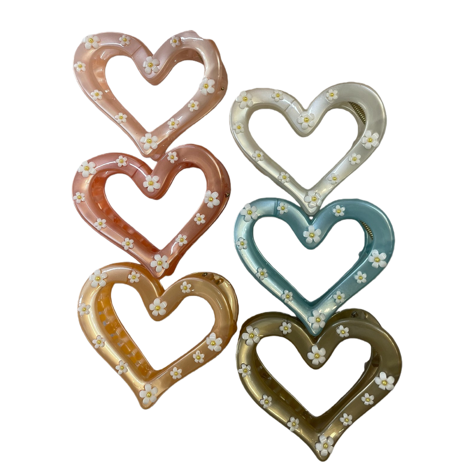 Heart-shaped shark clip, hairpin, hair accessory, fashionable and versatile women's beauty accessories Item Picture
