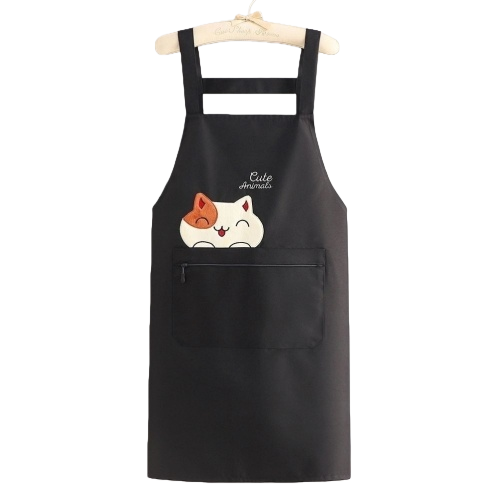 New custom-made apron for kitchen use, waterproof for cooking, cute oil-resistant, waist-hugging work clothes, fashionable for work, printed words Item Picture