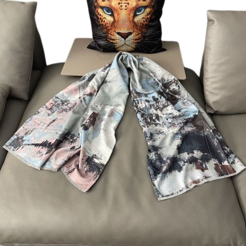 Silk scarf, ribbon, square scarf, shawl, scarf, small silk scarf, 100% silk, soft and breathable Item Picture