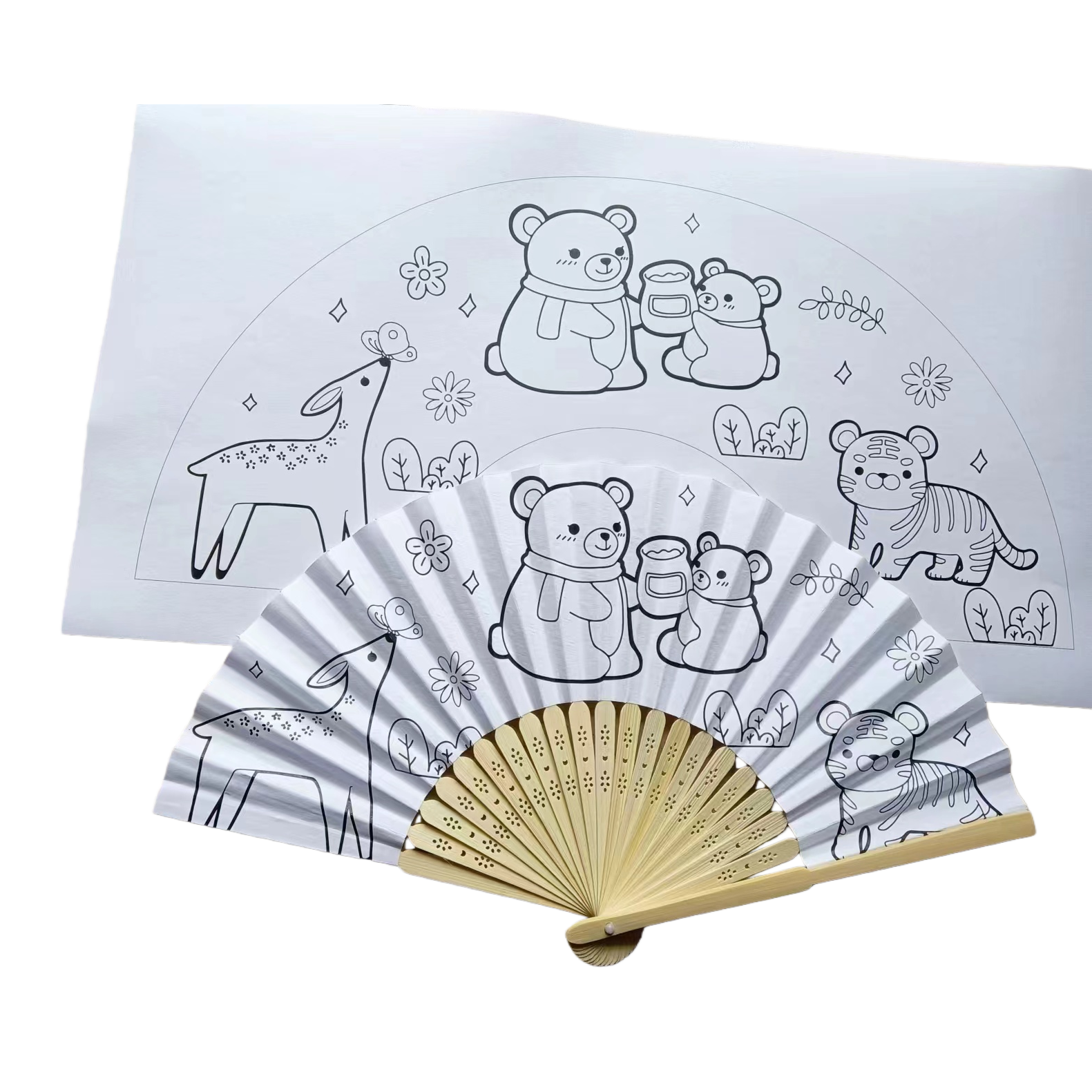 漆扇子/扇子/折扇/扇子女夏季中国风/扇子刺绣白底实物图