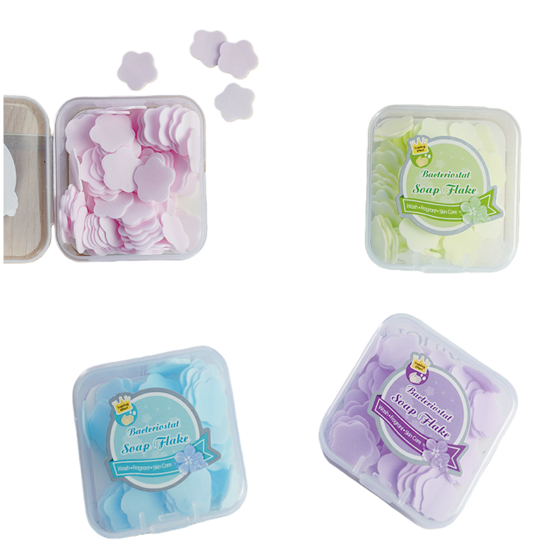 Four colors of antibacterial soap powder and antibacterial soap tablets are available in transparent boxes Item Picture