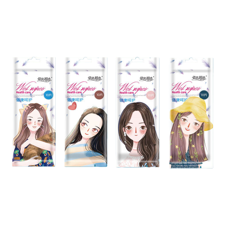 Single-piece packaged wet wipes for cosmetics Item Picture