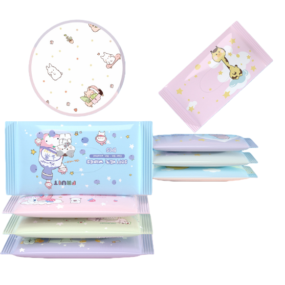 Cute and fun printed portable baby wet wipes box set, specially designed for cross-border e-commerce Item Picture