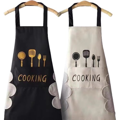 A popular, high-appearance-level waterproof and oil-resistant apron with a half-length waistband for kitchen and home use Item Picture